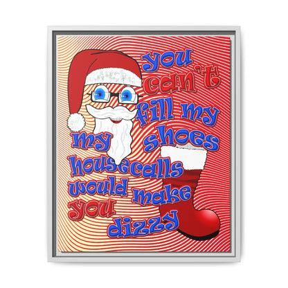 santa's shoes - framed canvas art (yellow-orange wave)