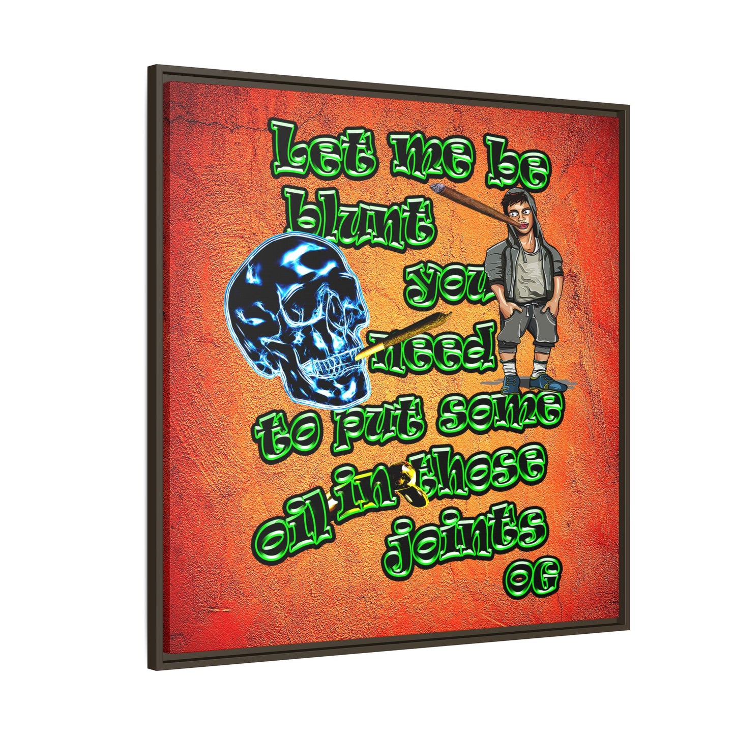 og - framed canvas art (burnt orange)