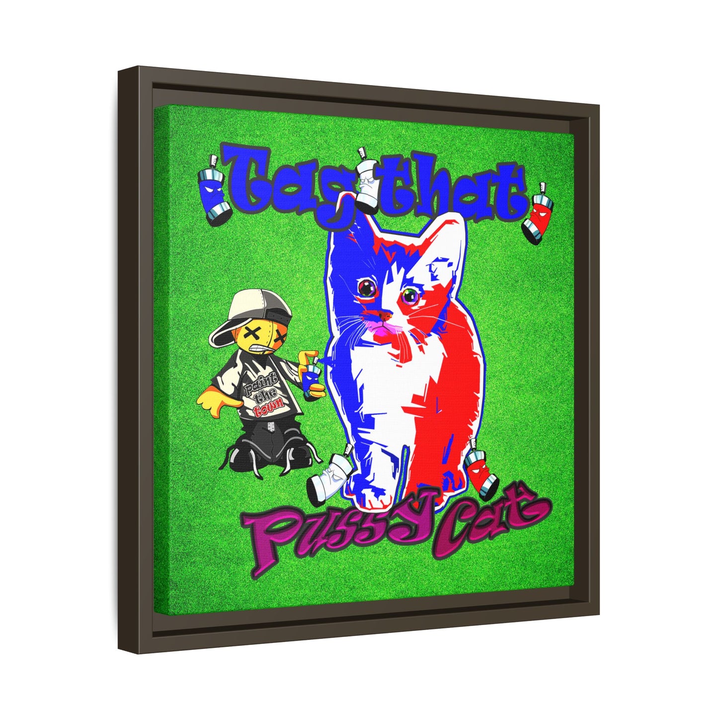tag that - framed canvas art (green turf)