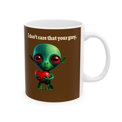I don't care that your grey - White Mug (brown)