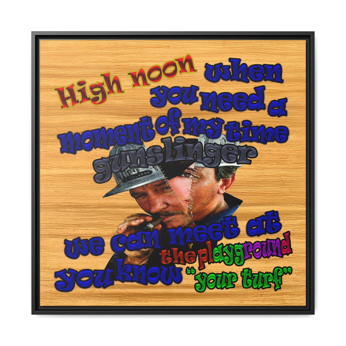 high noon - framed canvas art (butterscotch wood finish)