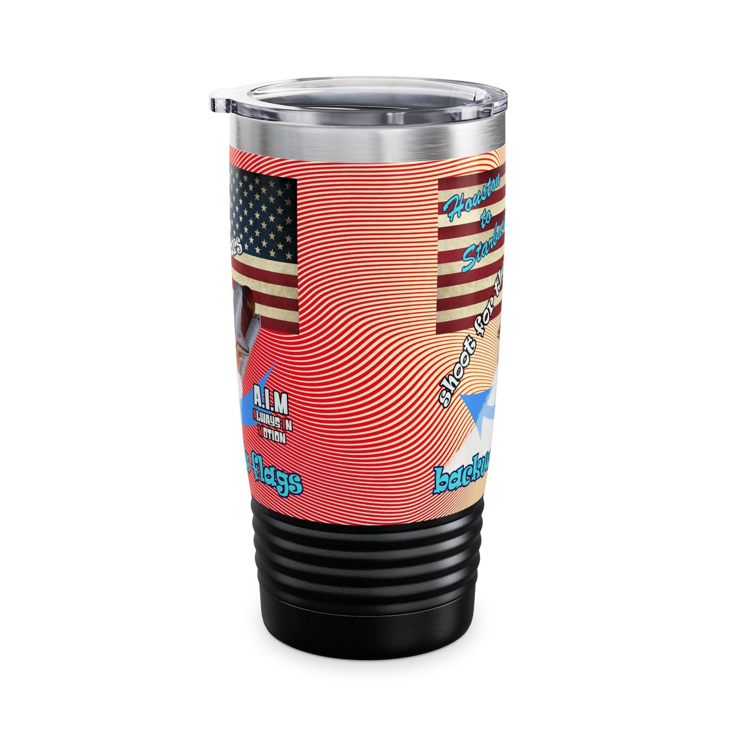 shoot for the stars - Ringneck Tumbler, 20oz (yellow-orange wave)