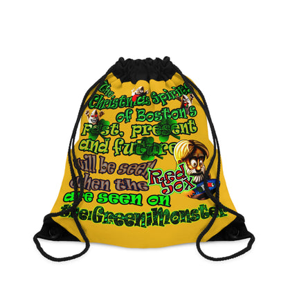 christmas spirits of boston - Drawstring Bag (yellow)