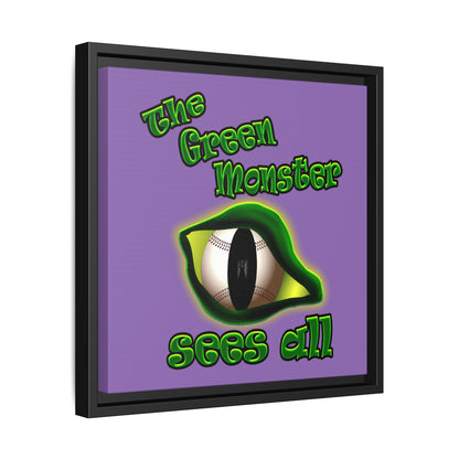 green monster - framed canvas art (light purple)