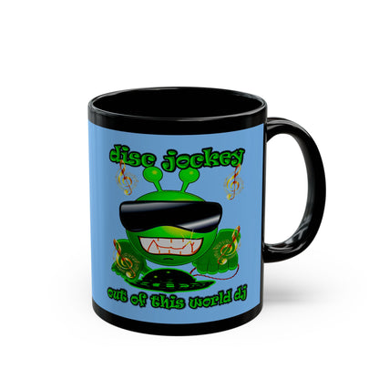 disc jockey - Black Mug (light blue)