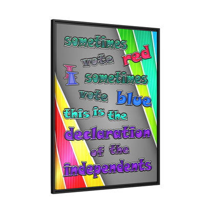 declaration of the independents - framed canvas art (rainbow split)