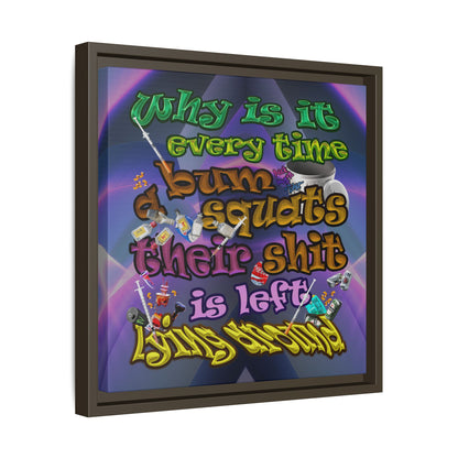 the bum's shit - framed canvas art (grey-pink wave)