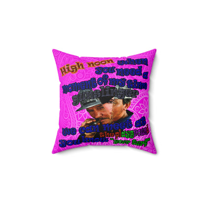 high noon - Faux Suede Square Pillow - (pink swirl)