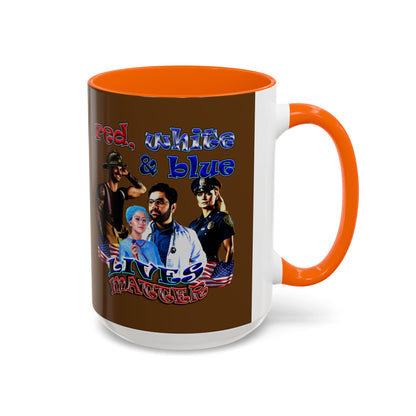 rw&b lives matter - Accent Mug (brown)