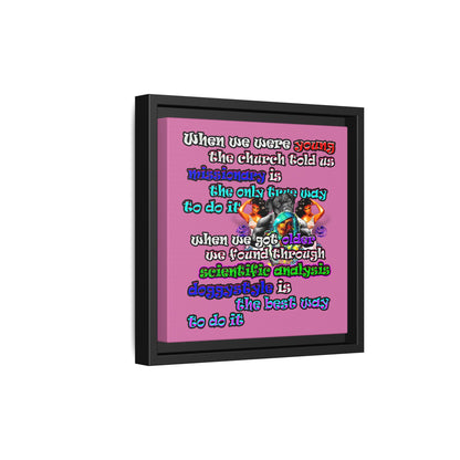 doggystyle - framed canvas art (light pink)