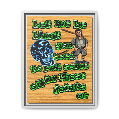 og - framed canvas art (butterscotch wood finish)