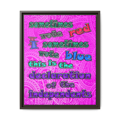 declaration of the independents - framed canvas art (pink swirl)