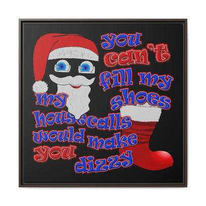 santa's shoes - framed canvas art (black)