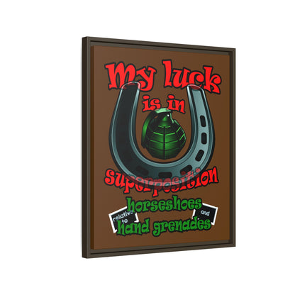 my luck - framed canvas art (brown)