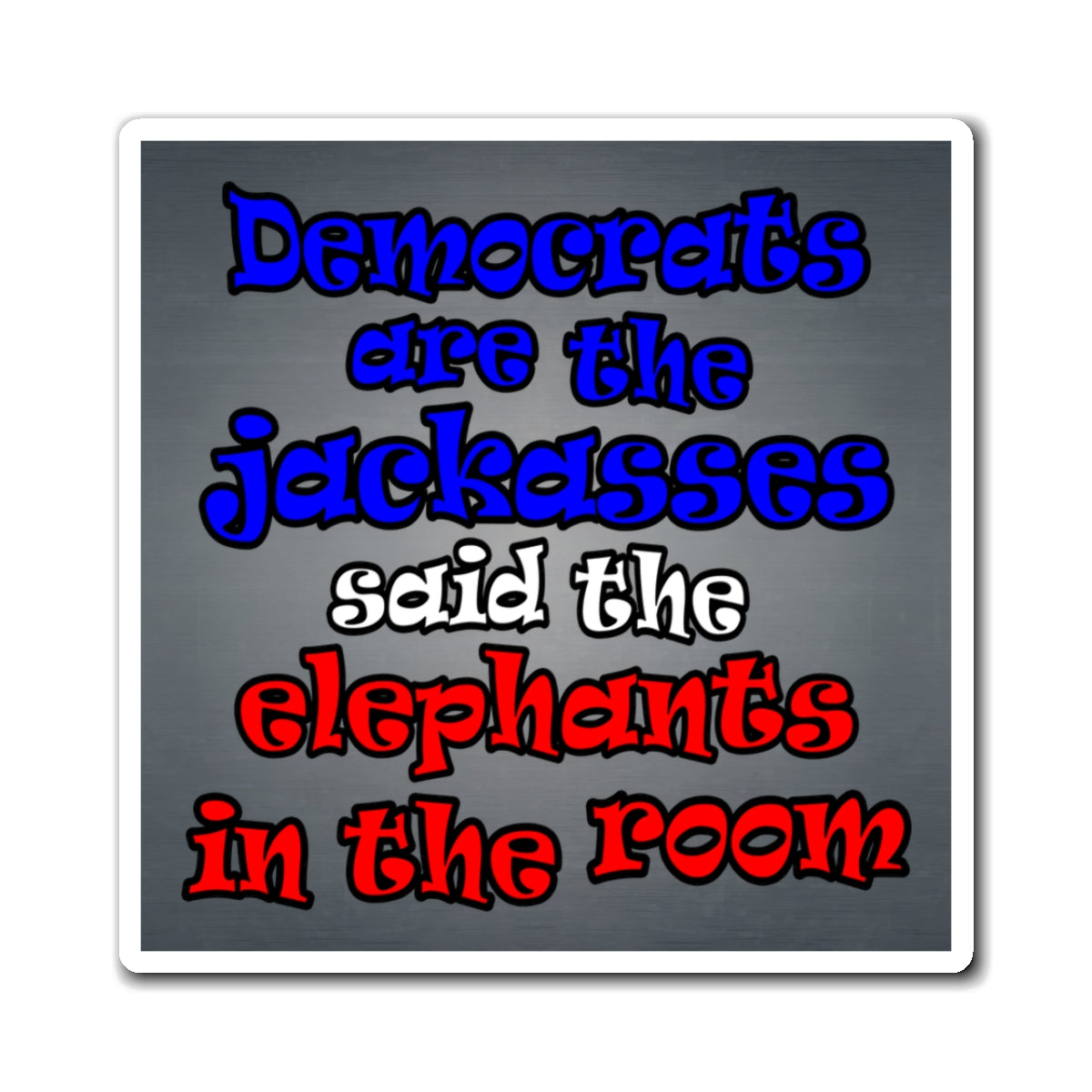 donkeys and elephants - Magnets - (grey-light grey)