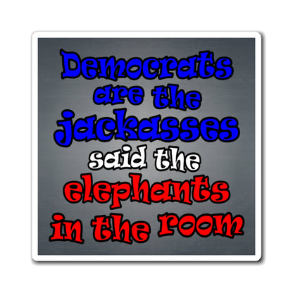 donkeys and elephants - Magnets - (grey-light grey)