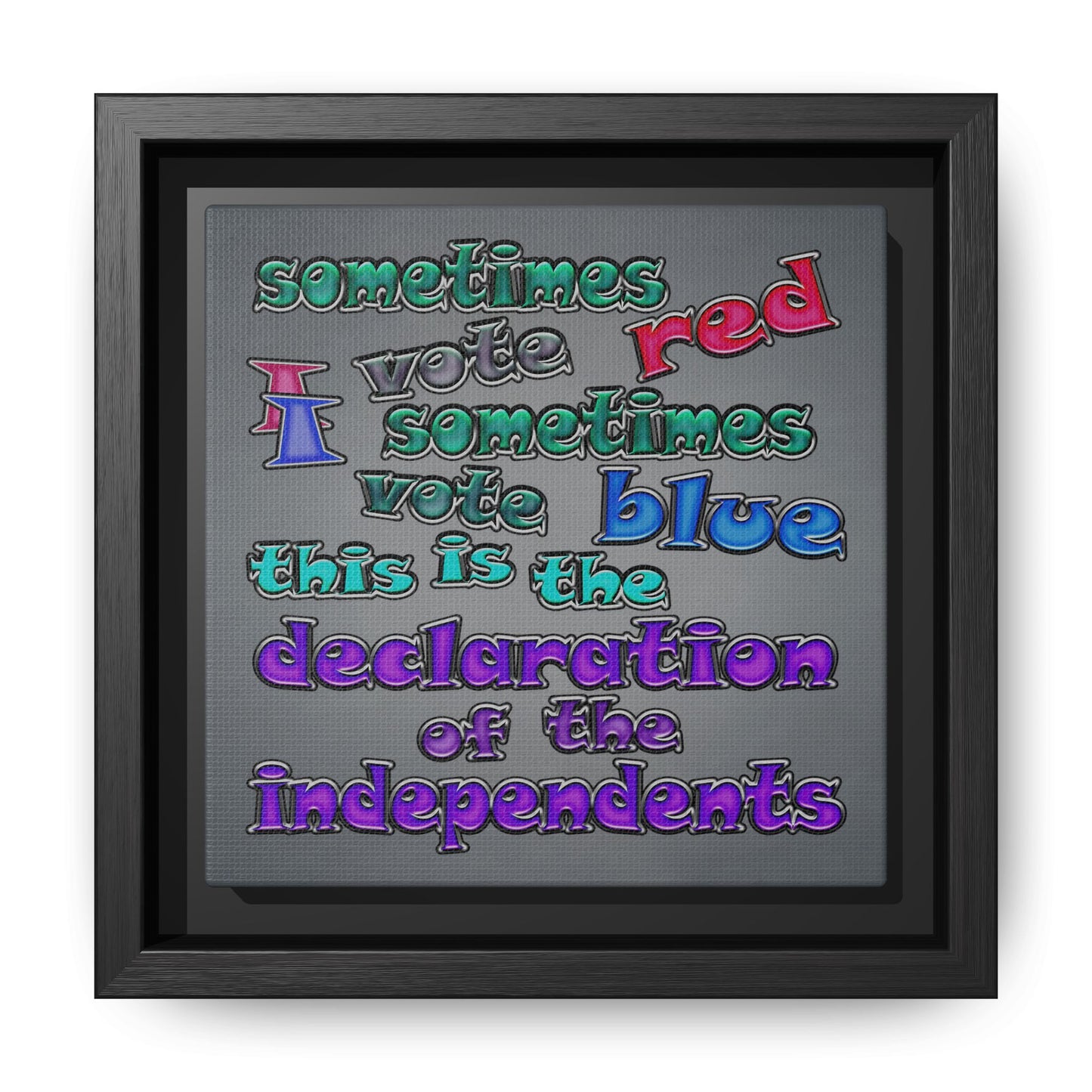 declaration of the independents - framed canvas art (grey-light grey)