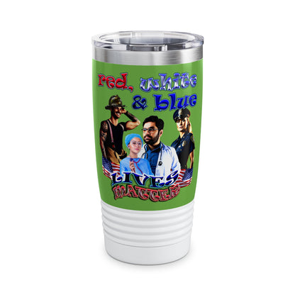 rw&b lives matter - Ringneck Tumbler, 20oz (green)