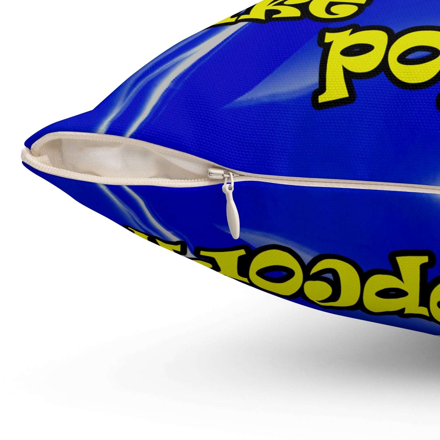 popping like popcorn - Spun Polyester Square Pillow - (blue-white wave)