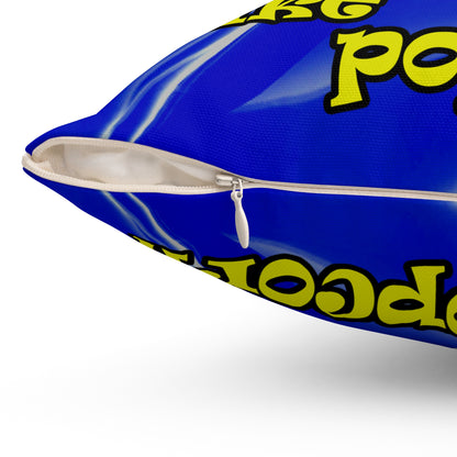 popping like popcorn - Spun Polyester Square Pillow - (blue-white wave)