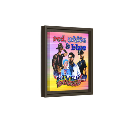 rw&b lives matter - framed canvas art (color blur)