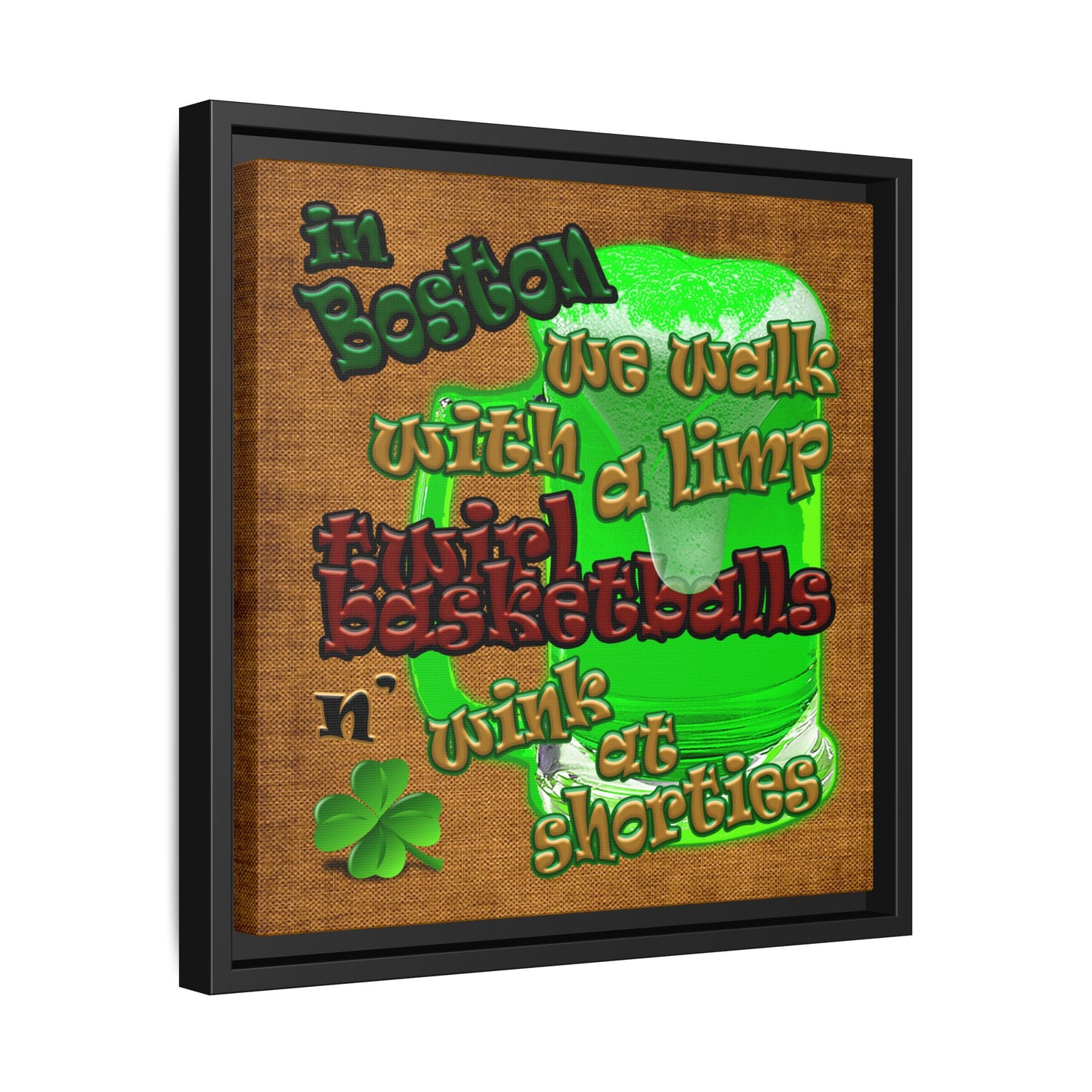 celtics logo - framed canvas art (brown papyrus)