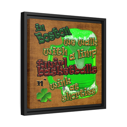 celtics logo - framed canvas art (brown papyrus)