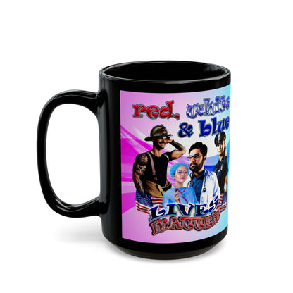 rw&b lives matter - Black Mug (light blue-pink wave)