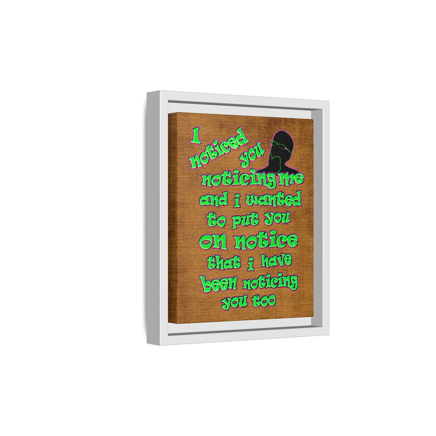 noticed you noticing - framed canvas art (brown papyrus)