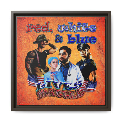 rw&b lives matter - framed canvas art (burnt orange)