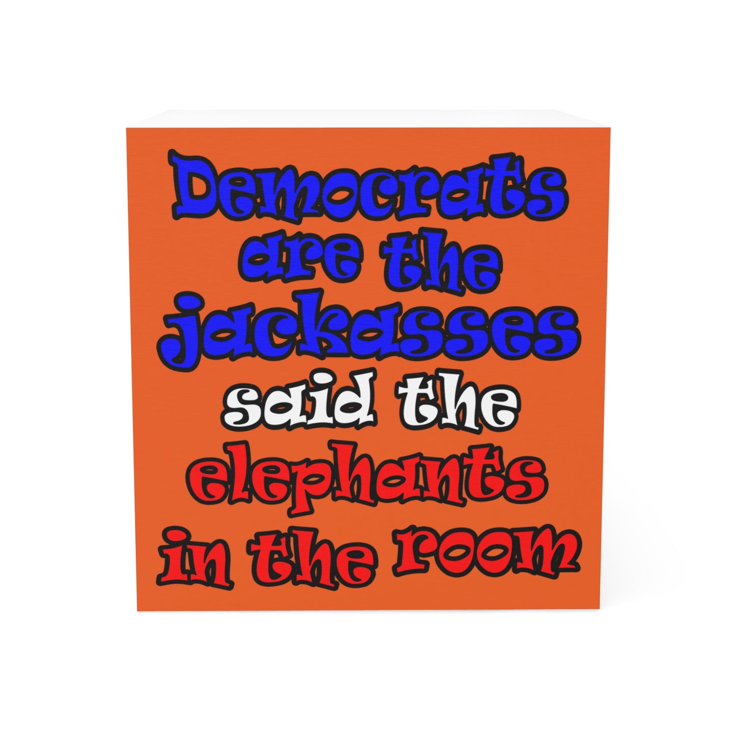 donkeys and elephants - note cube (orange)