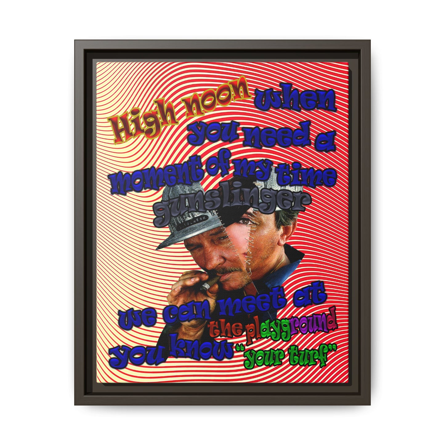high noon - framed canvas art (yellow-orange wave)