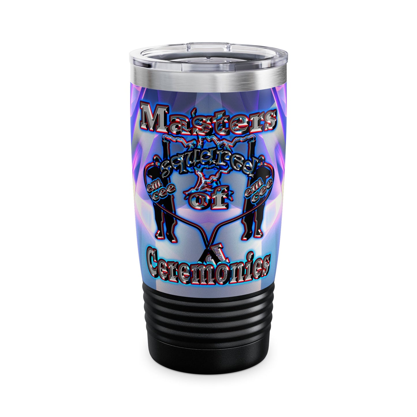 em cee squared - Ringneck Tumbler, 20oz (grey-pink wave)