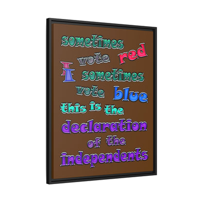 declaration of the independents - framed canvas art (brown)