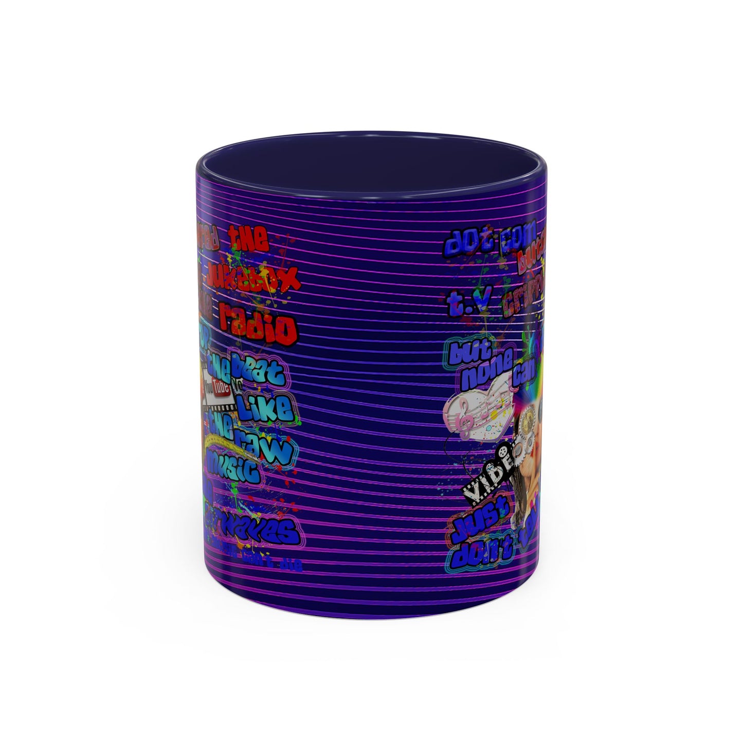 drop the beat - Accent Mug (purple wave)