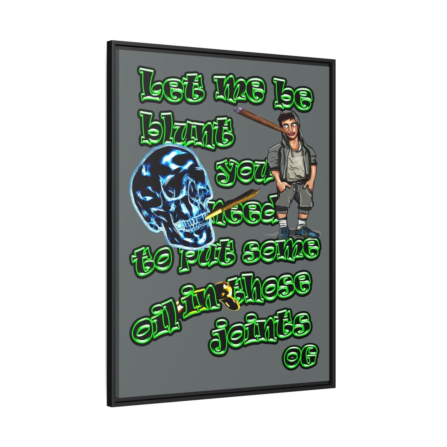og - framed canvas art (dark grey)
