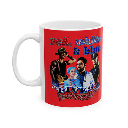 rw&b lives matter - White Mug (red)