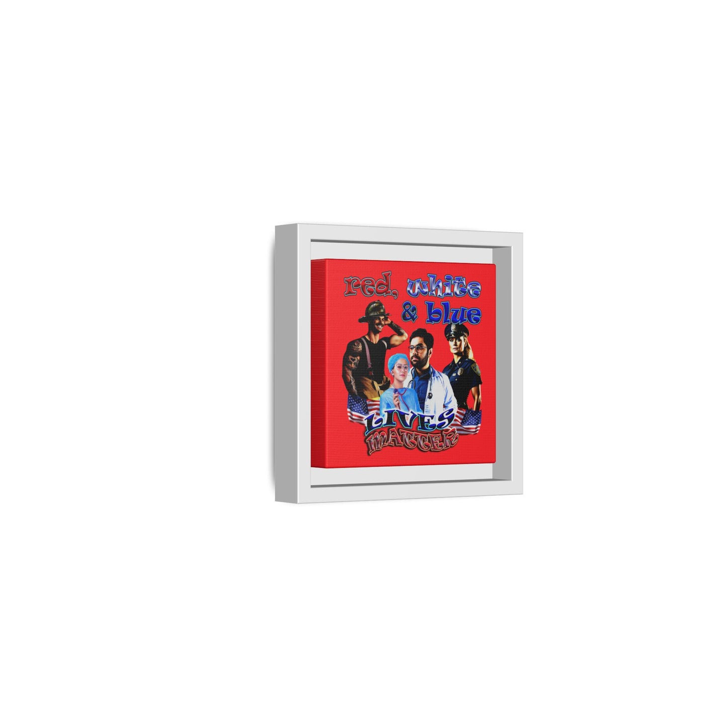 rw&b lives matter - framed canvas art (red)