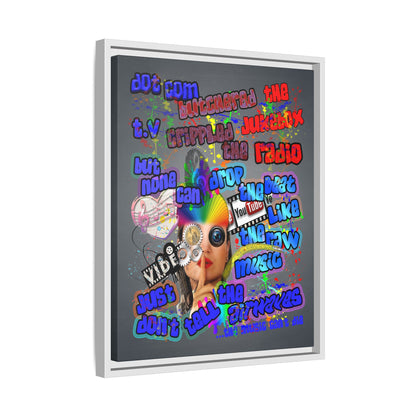 drop the beat - framed canvas art (grey-light grey)
