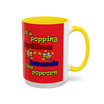 popping like popcorn - Accent Mug (red)