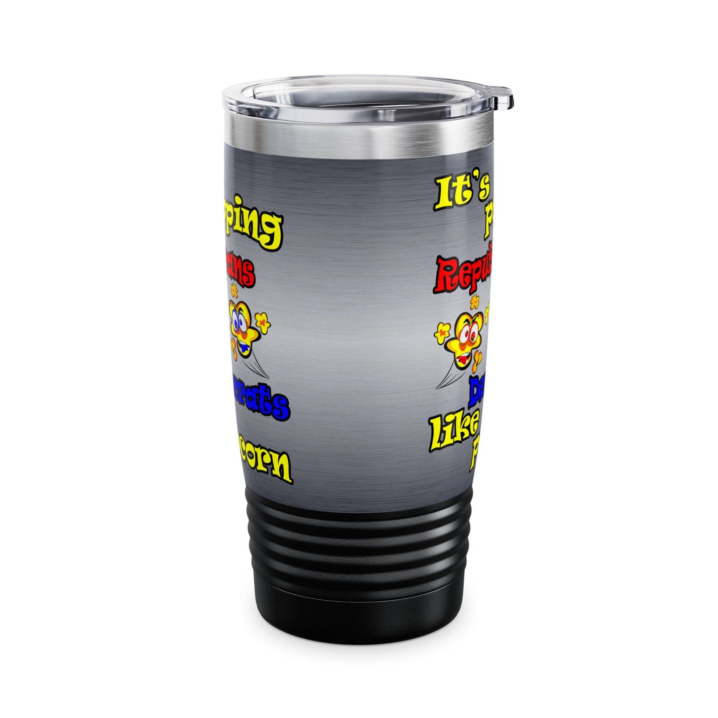 popping like popcorn - Ringneck Tumbler, 20oz (brushed nickel)