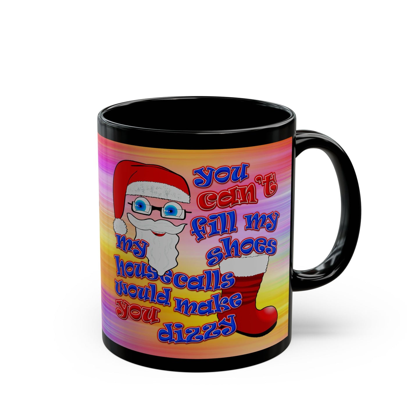 santa's shoes - Black Mug (color blur)