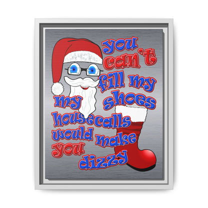 santa's shoes - framed canvas art (brushed nickel)