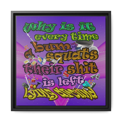 the bum's shit - framed canvas art (purple-pink wave)