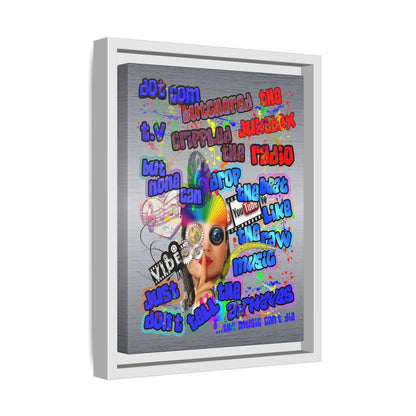 drop the beat - framed canvas art (brushed nickel)
