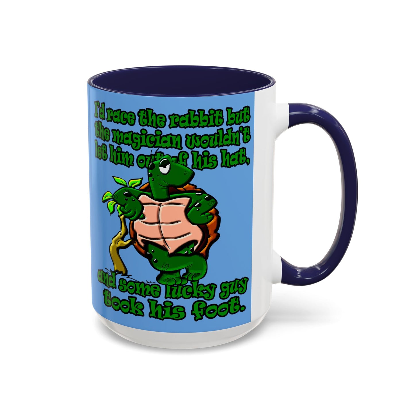 turtle race - Accent Mug (light blue)
