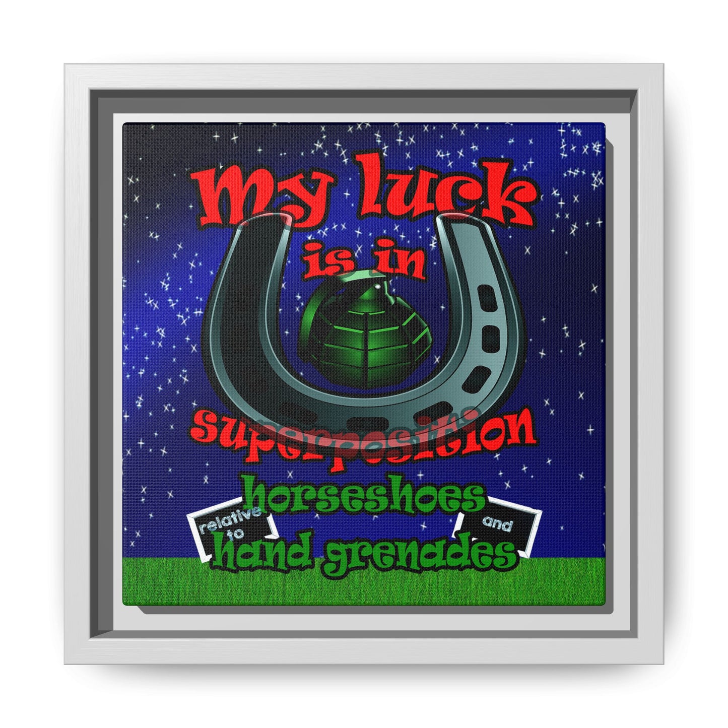 my luck - framed canvas art ('snoops' background)