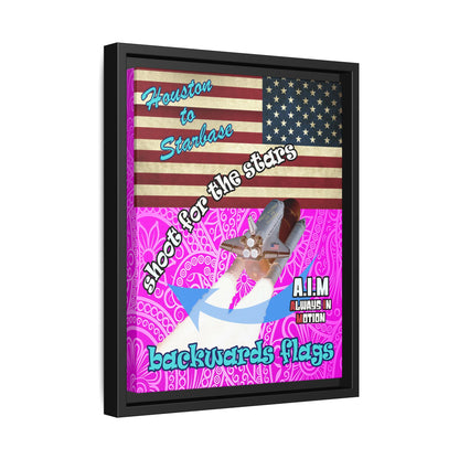 shoot for the stars - framed canvas art (pink swirl)