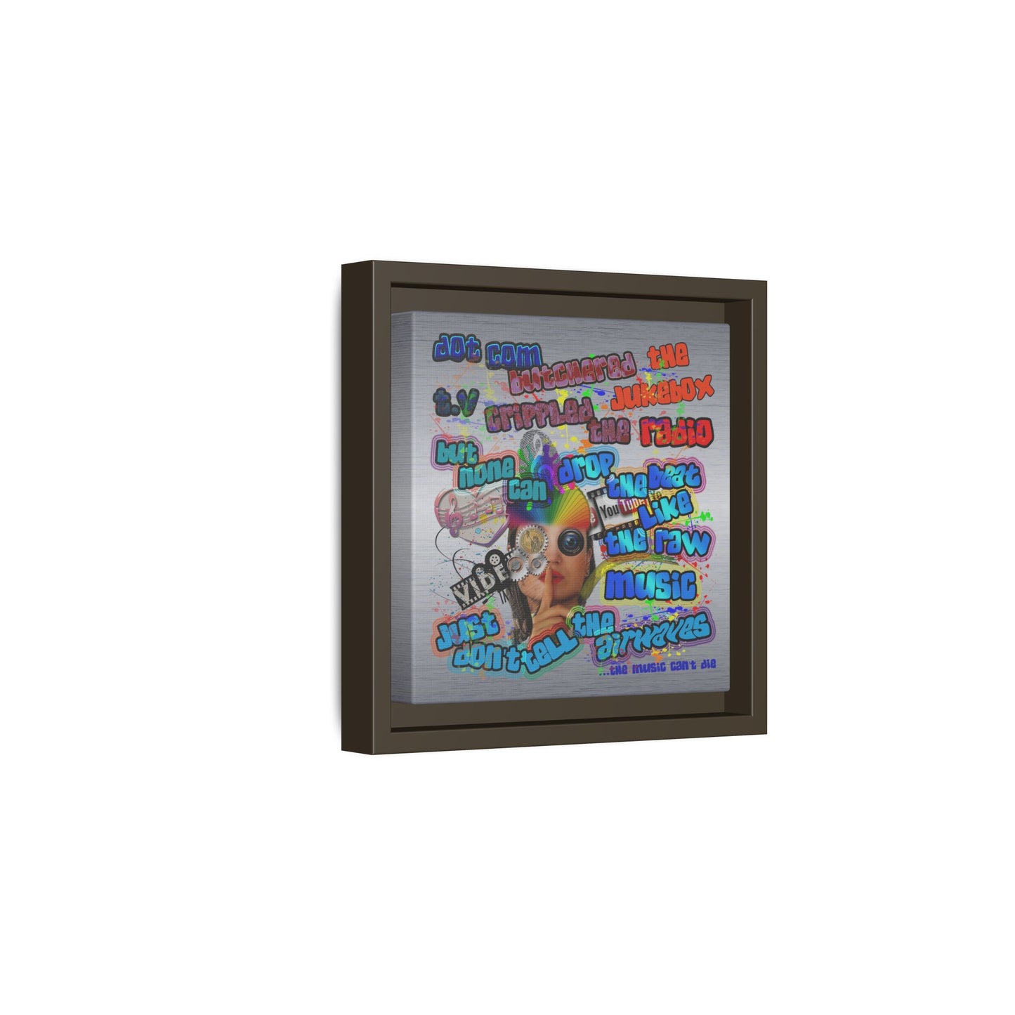 drop the beat - framed canvas art (brushed nickel)