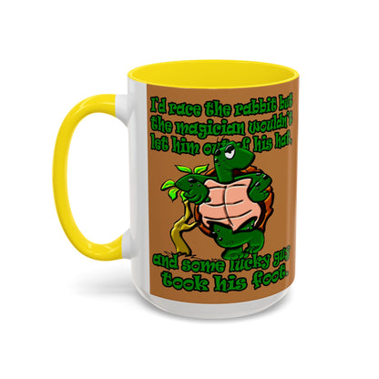 turtle race - Accent Mug (light brown)